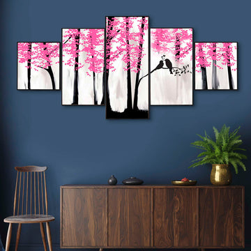 Set Of Five Framed Digital Wall Painting