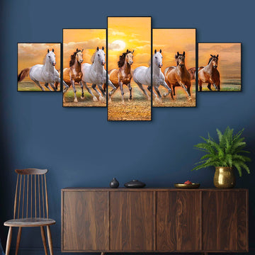 Set Of Five Framed Digital Wall Painting