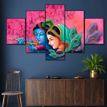 Set Of Five Framed Digital Wall Painting