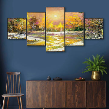 Set Of Five Framed Digital Wall Painting
