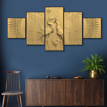 Set Of Five Framed Digital Wall Painting