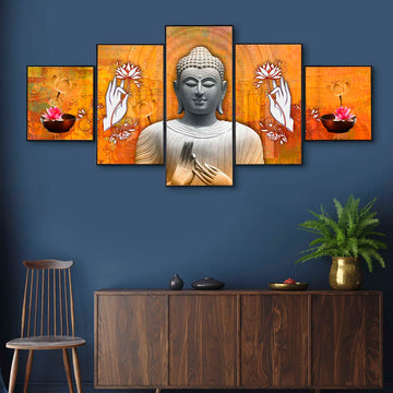 Set Of Five Framed Digital Wall Painting