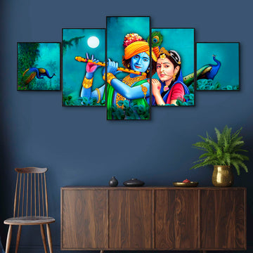Set Of Five Framed Digital Wall Painting