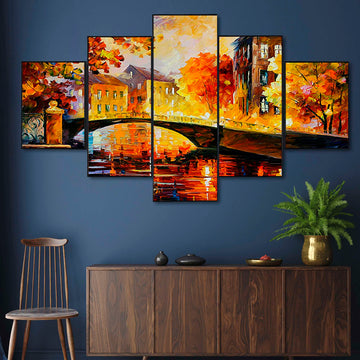 Set Of Five Framed Digital Wall Painting