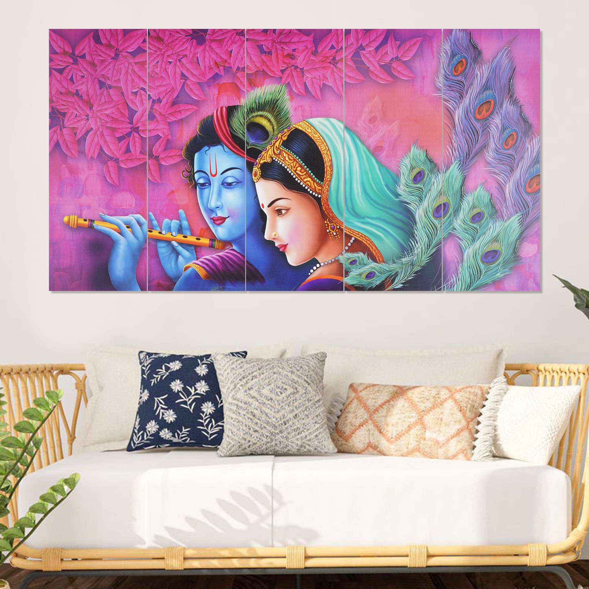 Set Of 5 Wooden Framed Wall Paintings