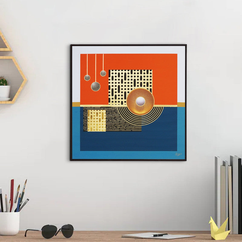 Golden Embossed Wall Painting