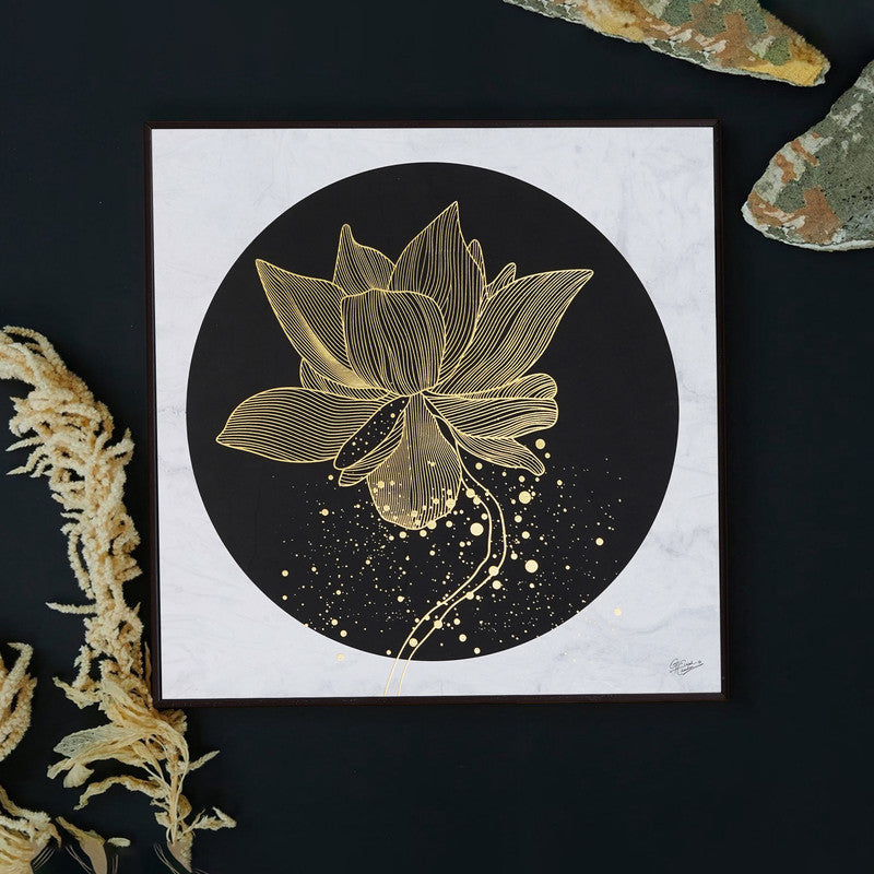 Golden Embossed Wall Painting