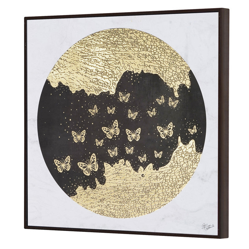 Golden Embossed Wall Painting