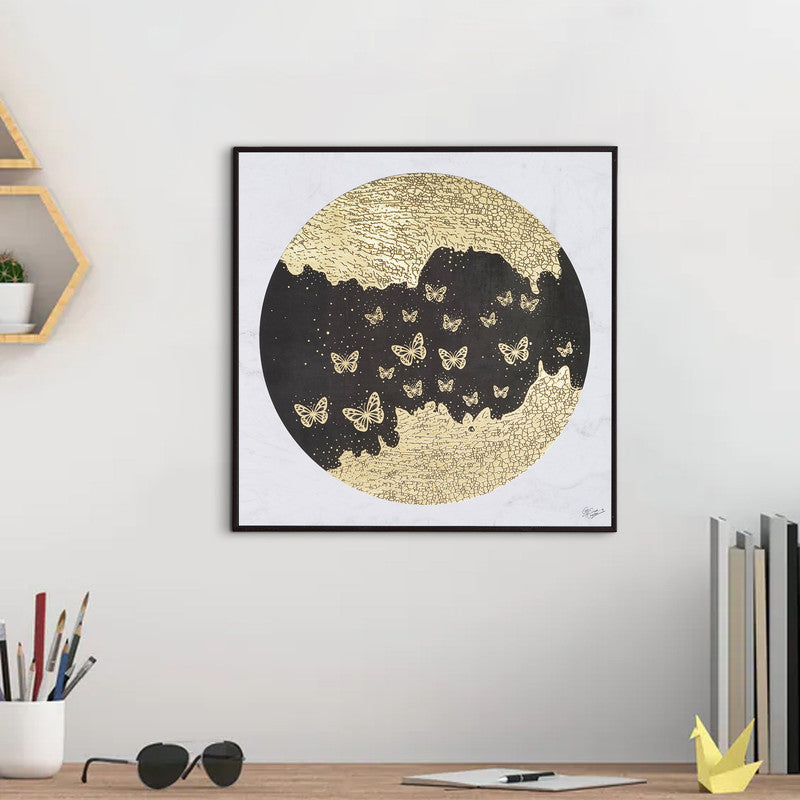 Golden Embossed Wall Painting