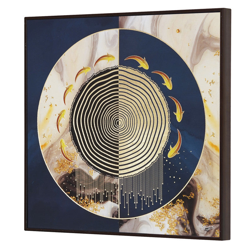 Golden Embossed Wall Painting