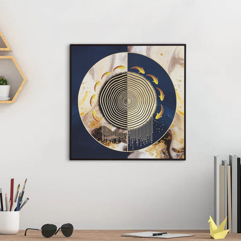 Golden Embossed Wall Painting