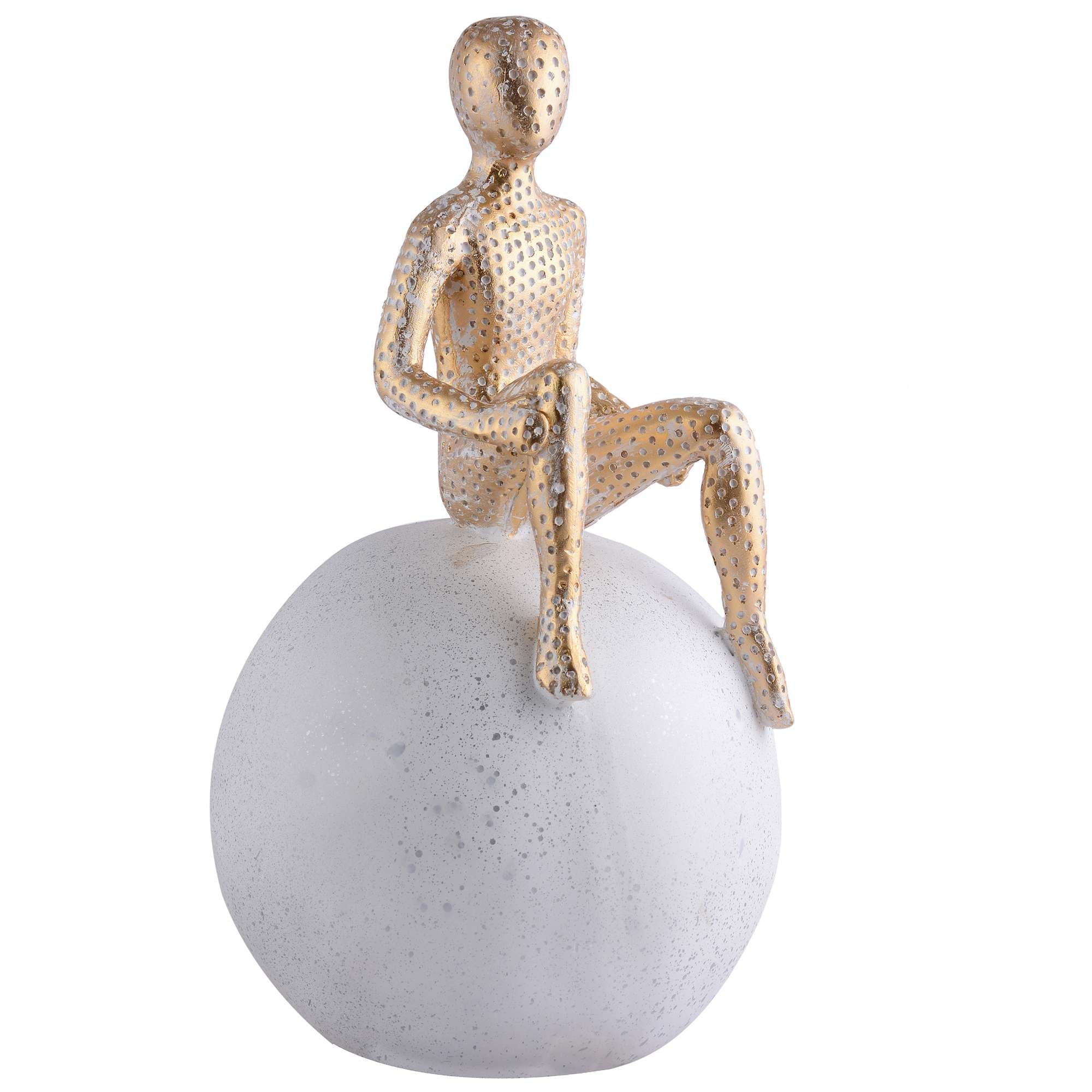 Men Sitting on Ball Showpiece for Home Decor Showpiece, Atlas Sculpture for Office Table Décor multicolour