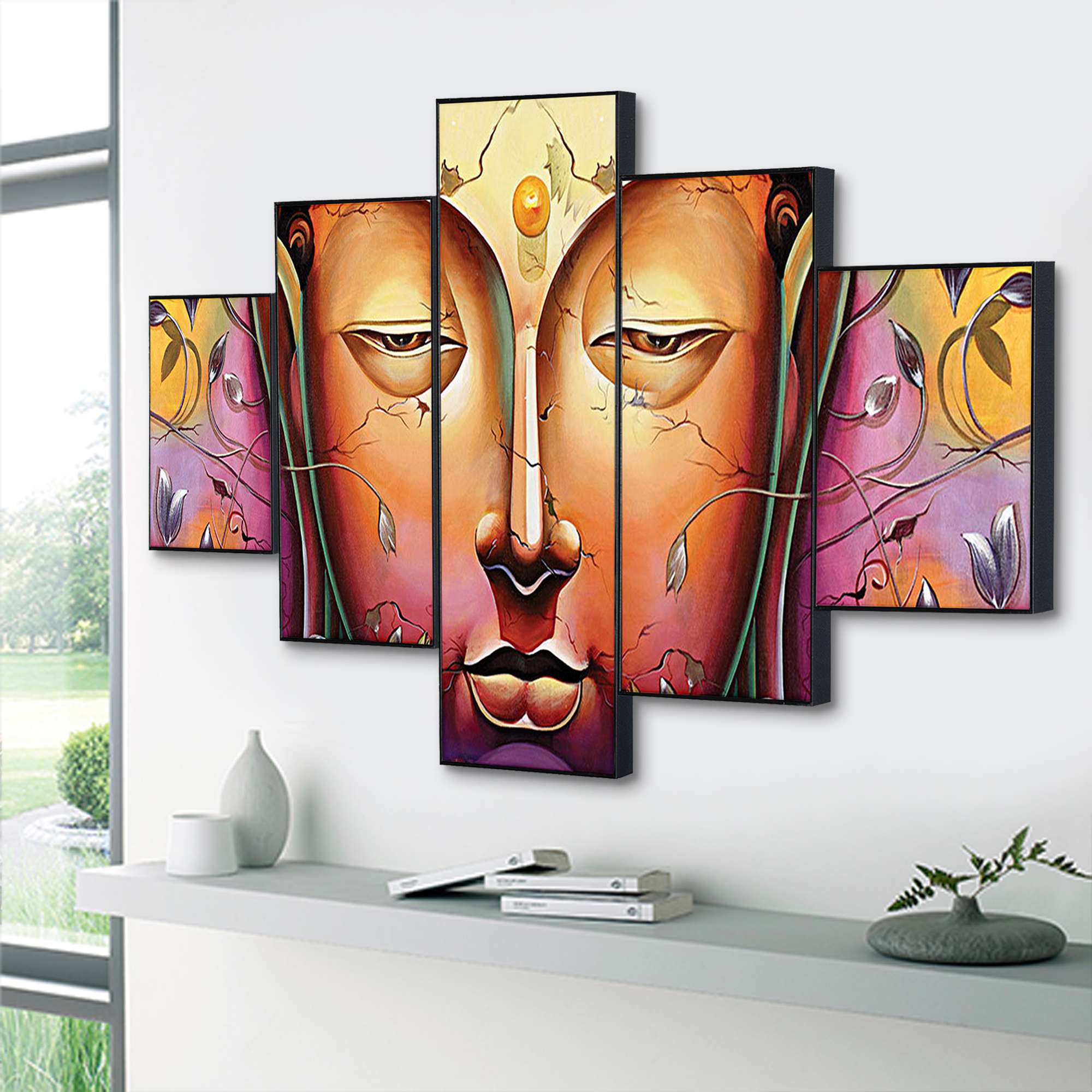 Set Of Five Framed Digital Wall Painting