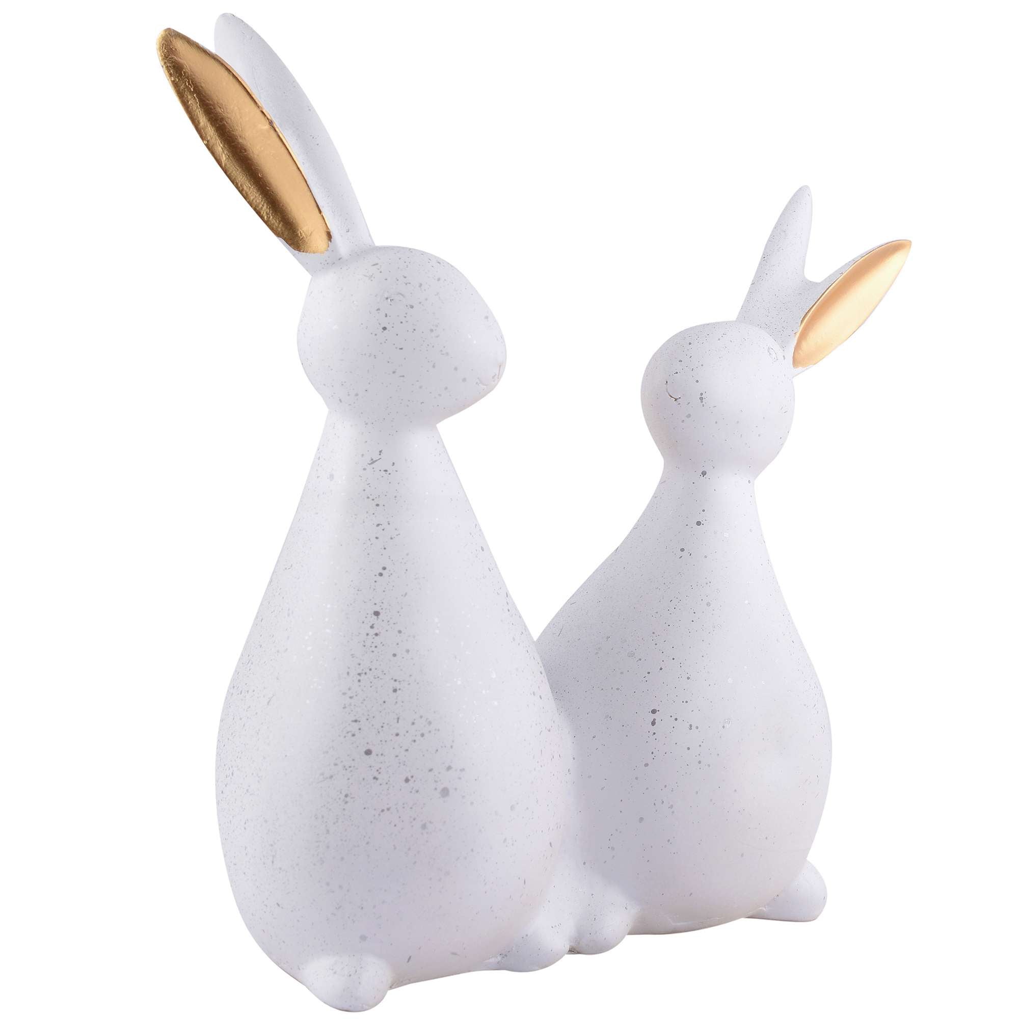 Rabbit Cute Pair Statue for Home Decor Showpiece | Kids Room Decorative Showpiece (Off White)