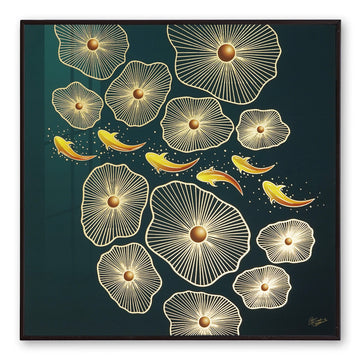 Golden Embossed Wall Painting