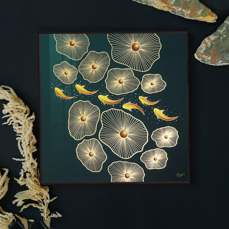 Golden Embossed Wall Painting