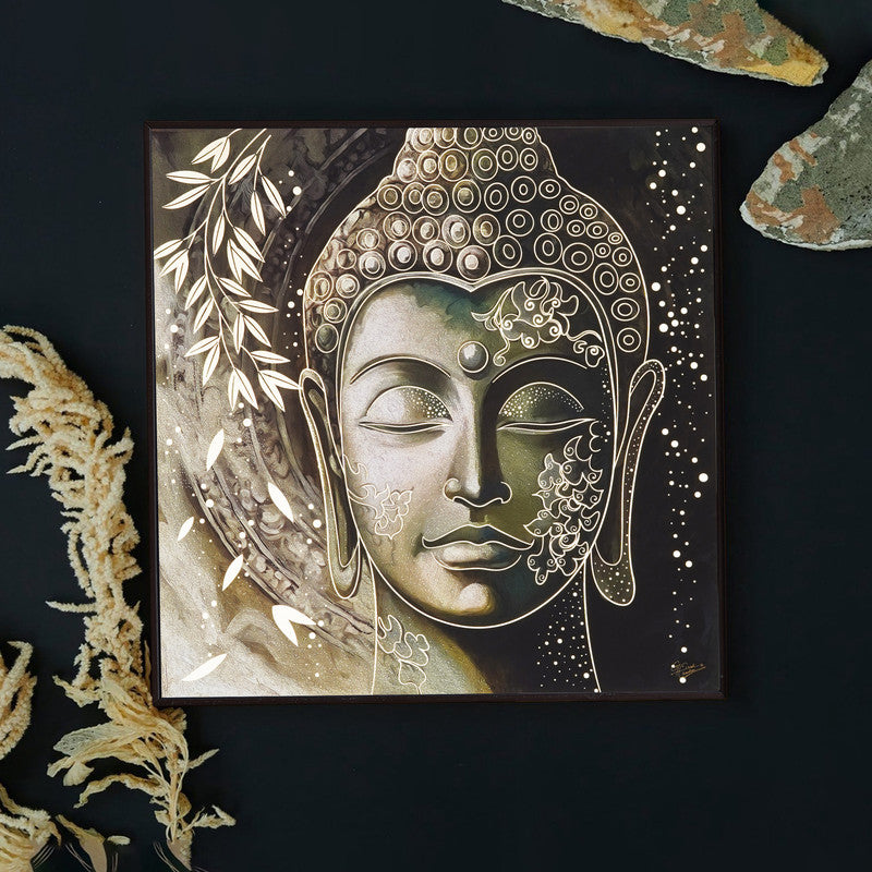 Golden Embossed Wall Painting