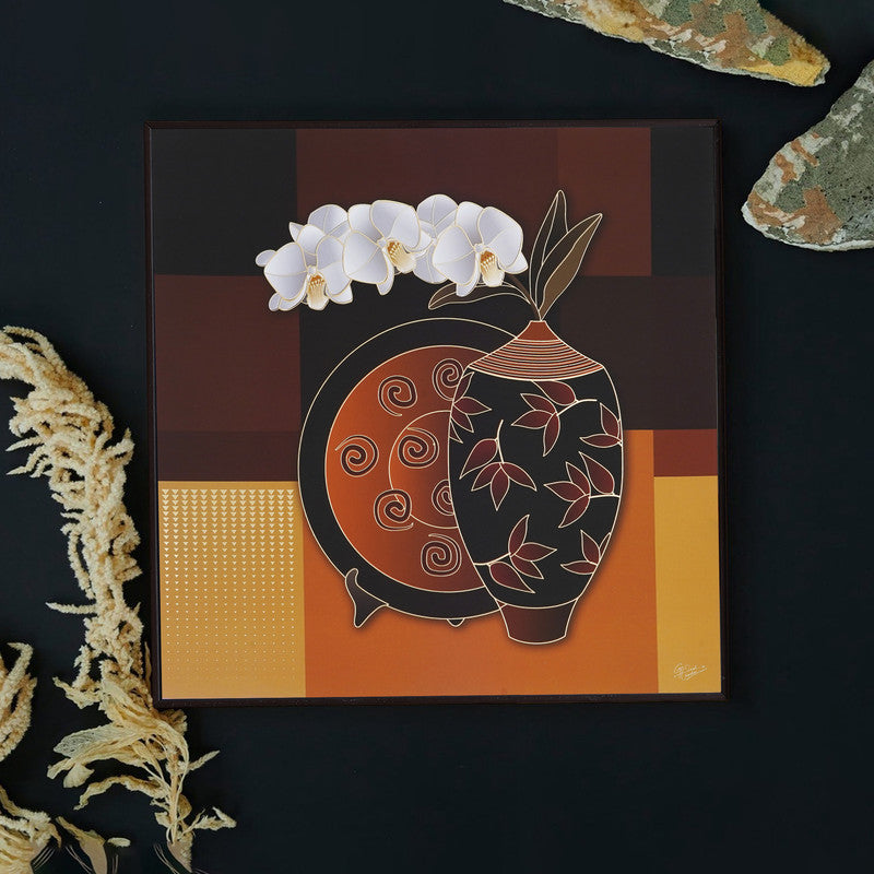Golden Embossed Wall Painting