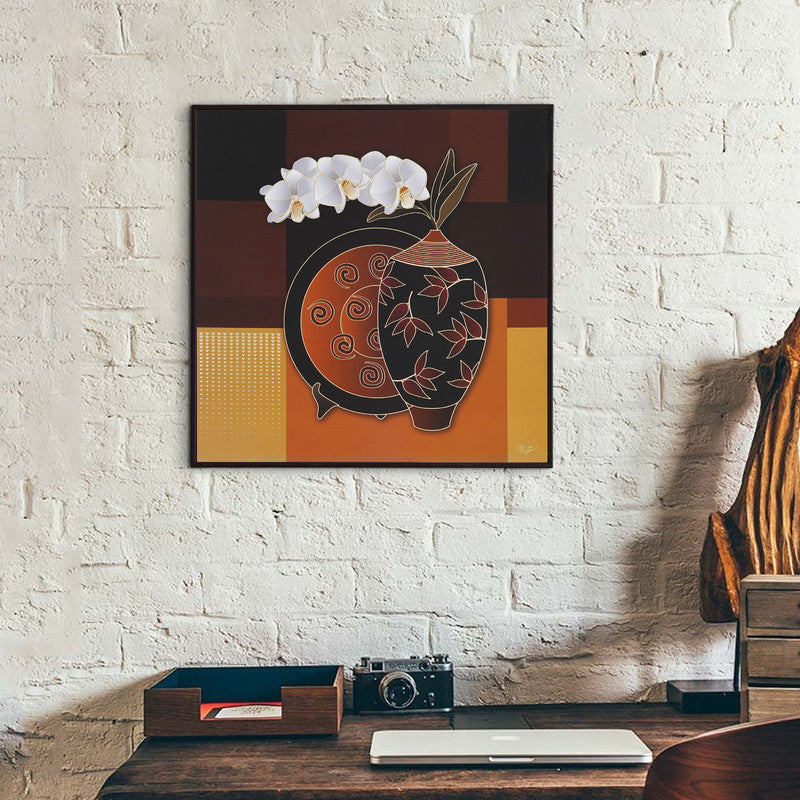 Golden Embossed Wall Painting