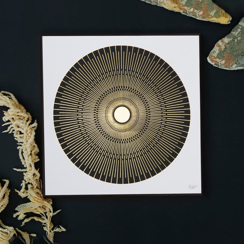 Golden Embossed Wall Painting