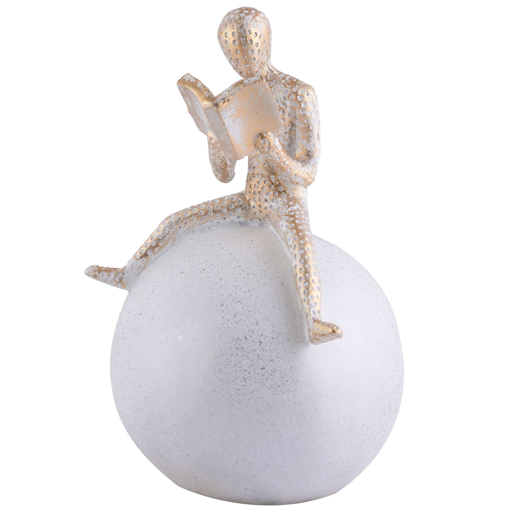 Men Sitting on Ball Showpiece for Home Decor Showpiece, Atlas Sculpture for Office Table Décor multicolour
