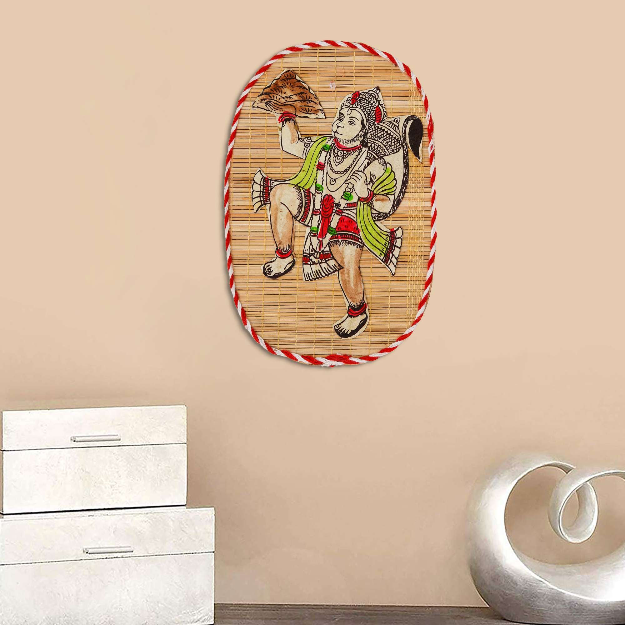 Bamboo Hand Crafted Wall Hangings Of Hanuman Ji For Home Decor | Bamboo Art For Wall Decor
