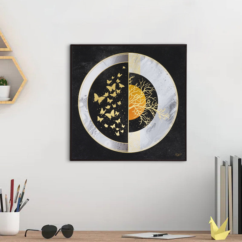 Golden Embossed Wall Painting