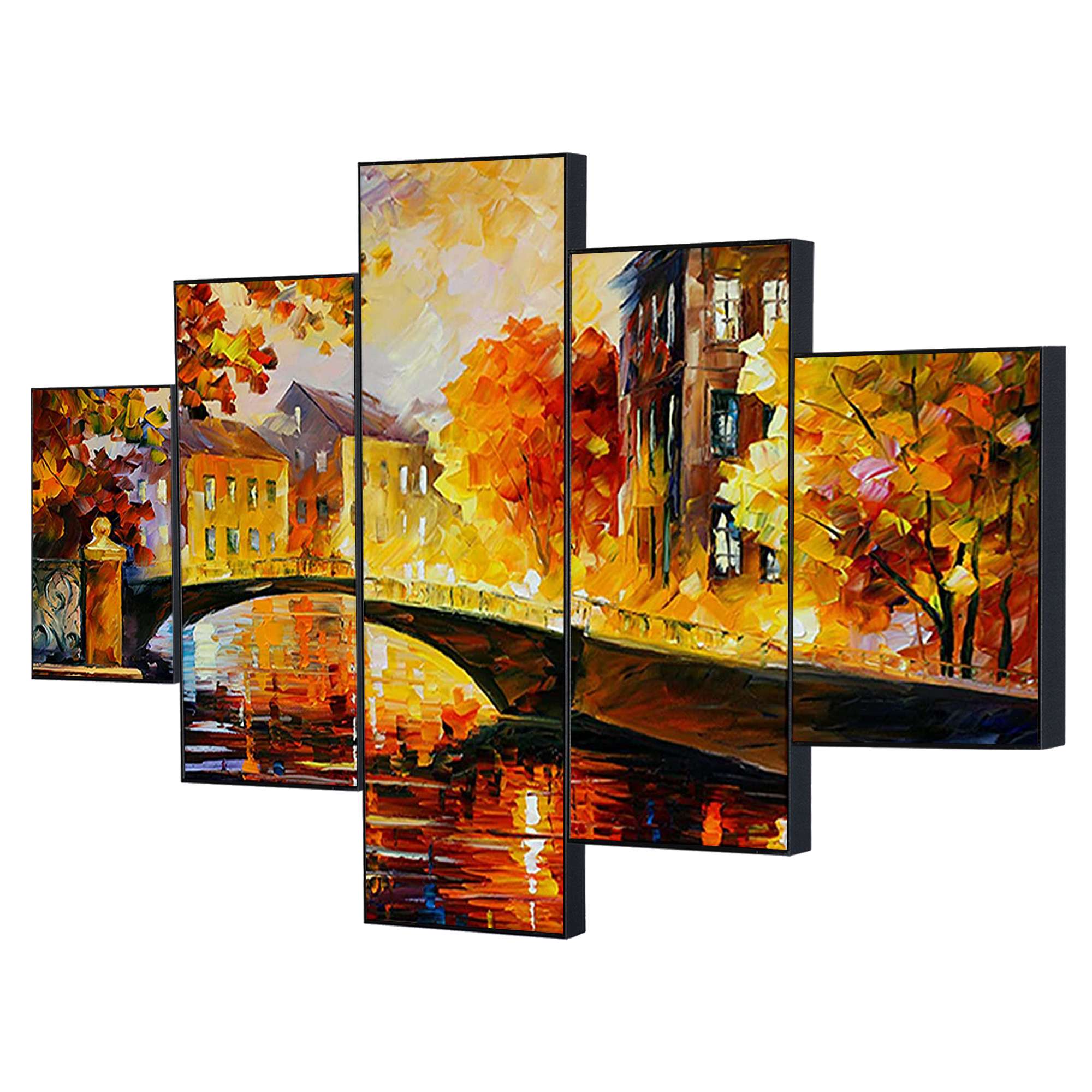 Set Of Five Framed Digital Wall Painting
