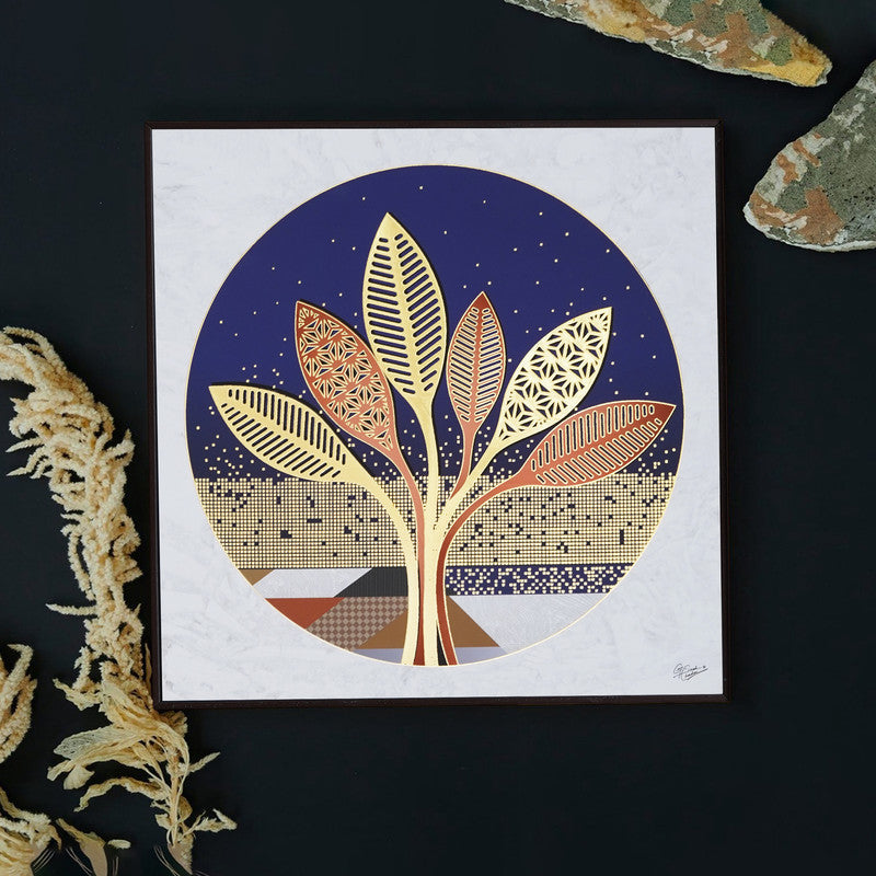 Golden Embossed Wall Painting