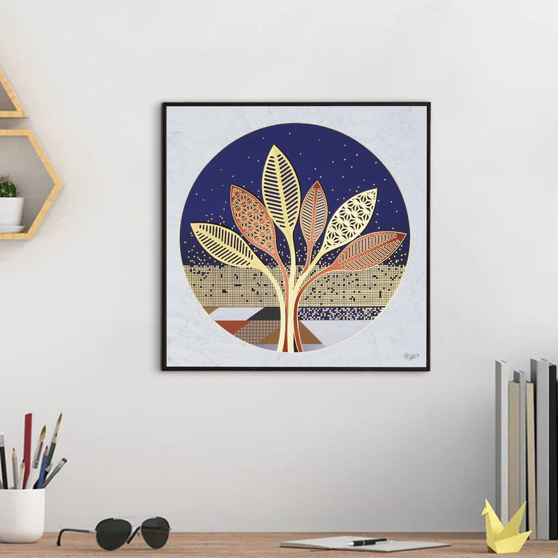 Golden Embossed Wall Painting