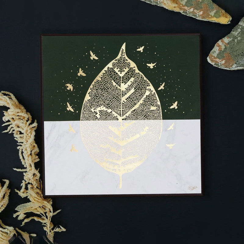 Golden Embossed Wall Painting