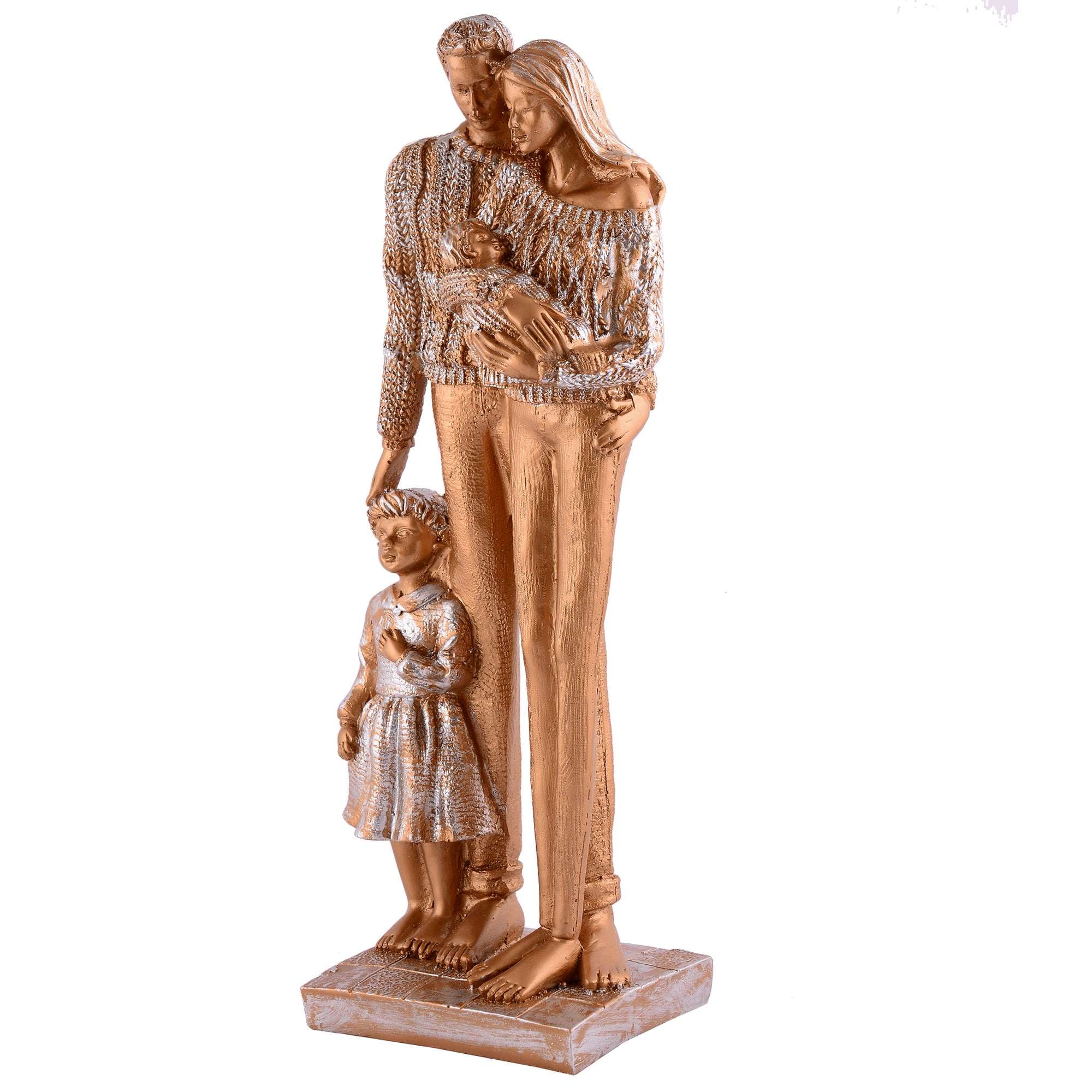 MOTHER and Father with Child Love brown Statue showpiece for Home Decor and Gifting