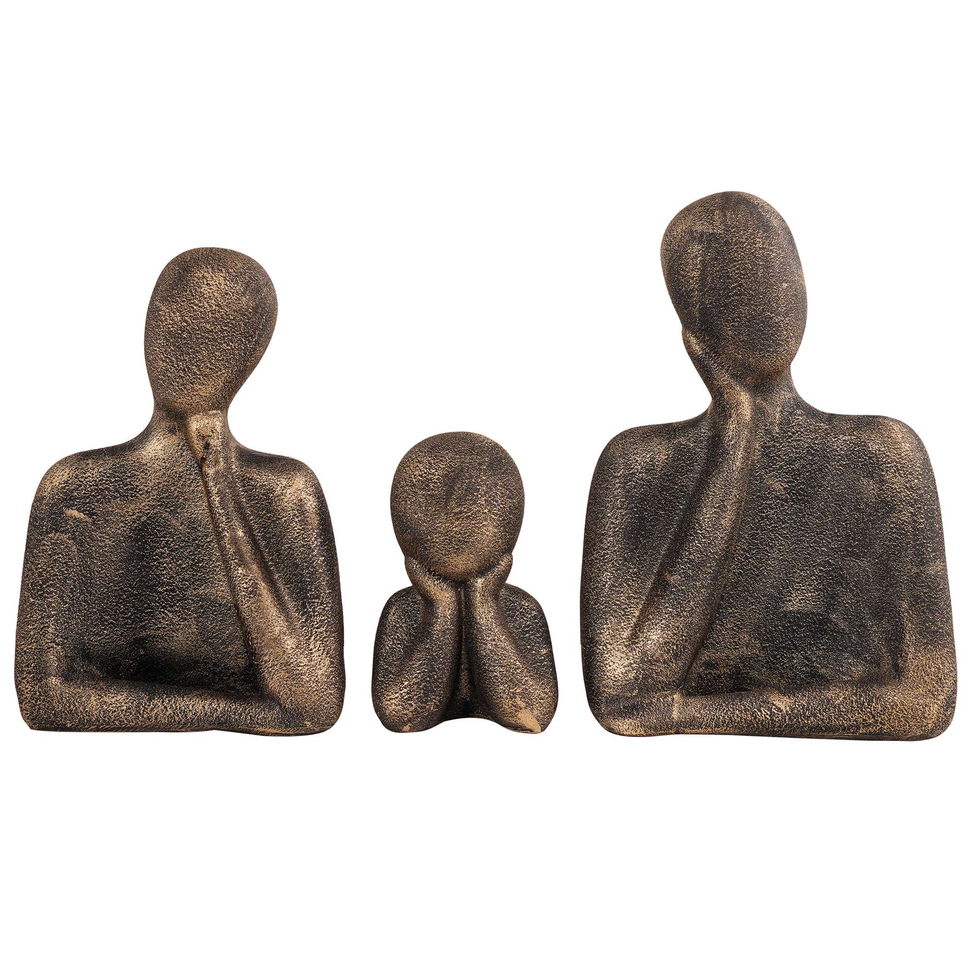FAMILY Of Three Ornaments  Abstract Home Souvenirs Statues Decoration for Home Character brown