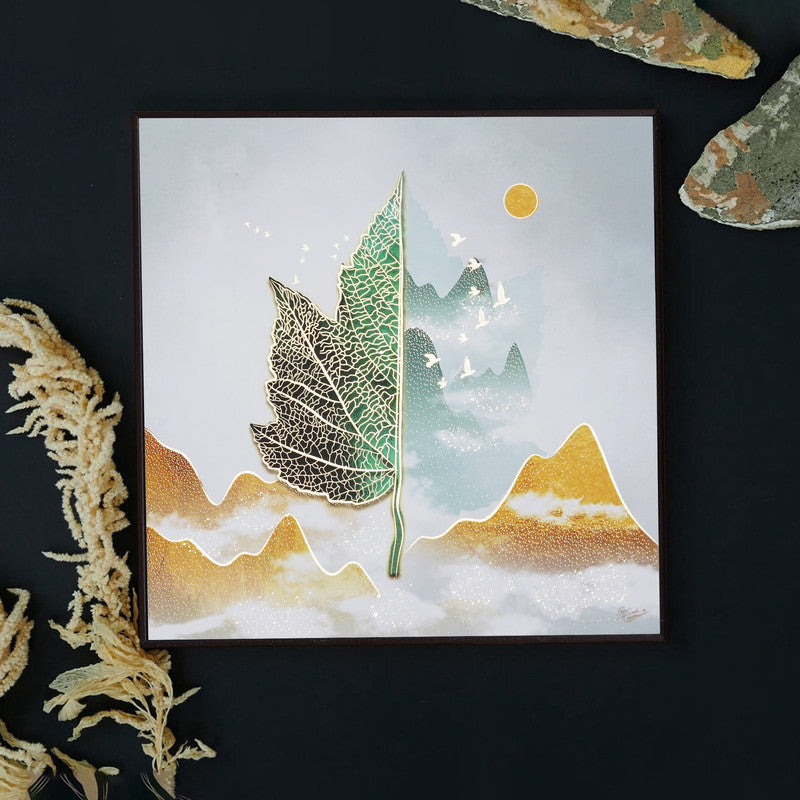 Golden Embossed Wall Painting