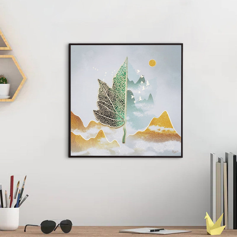 Golden Embossed Wall Painting