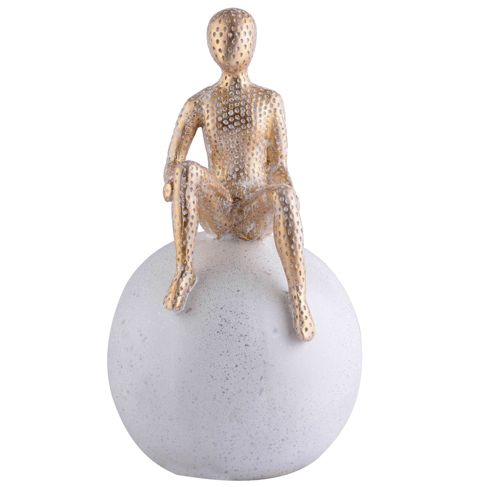 Men Sitting on Ball Showpiece for Home Decor Showpiece, Atlas Sculpture for Office Table Décor multicolour