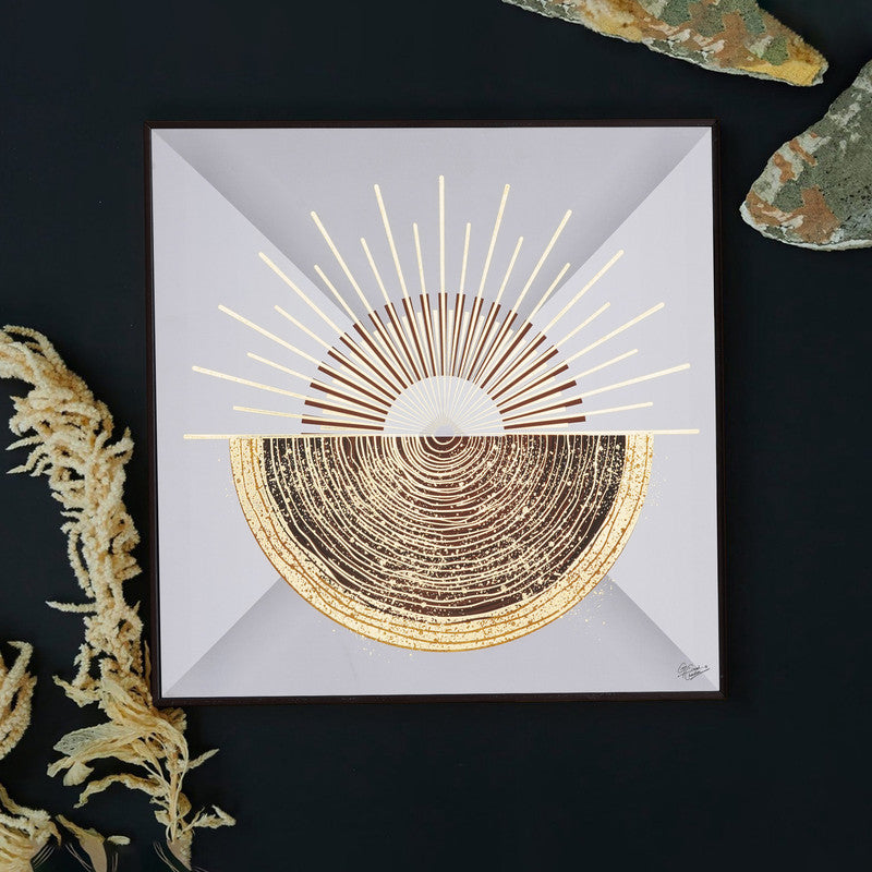 Golden Embossed Wall Painting