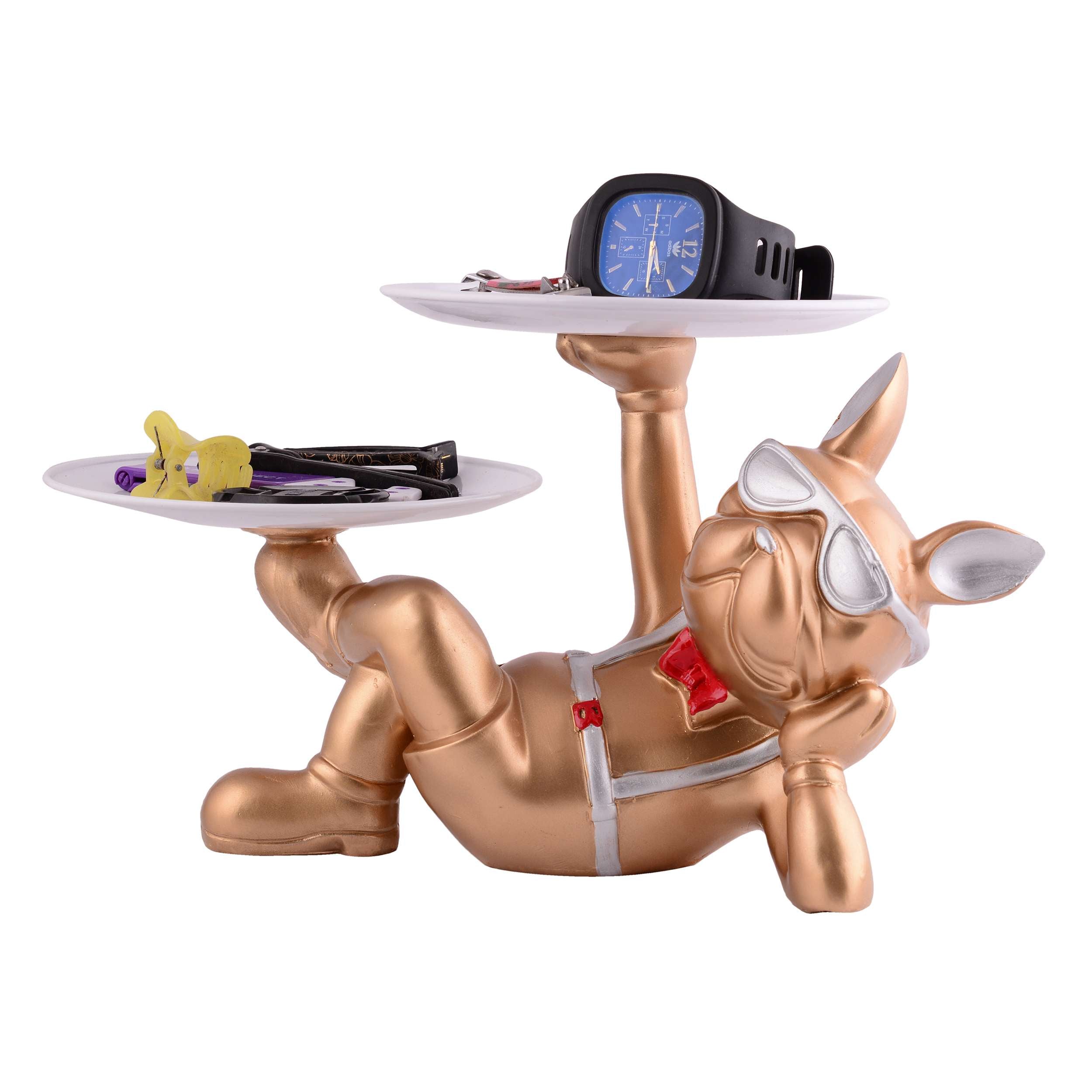 Cool Dog Showpiece with Plate for Home Dcor Item | Kitchen,Bedroom,Office,Dinning Table Decorative Item
