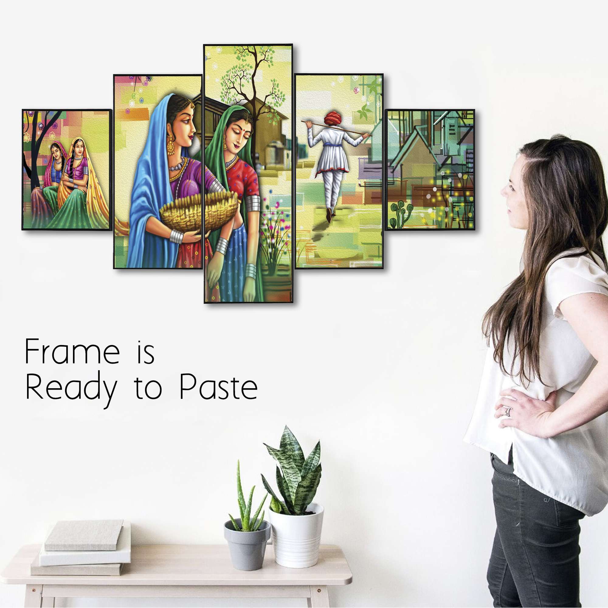 Set Of Five Framed Digital Wall Painting