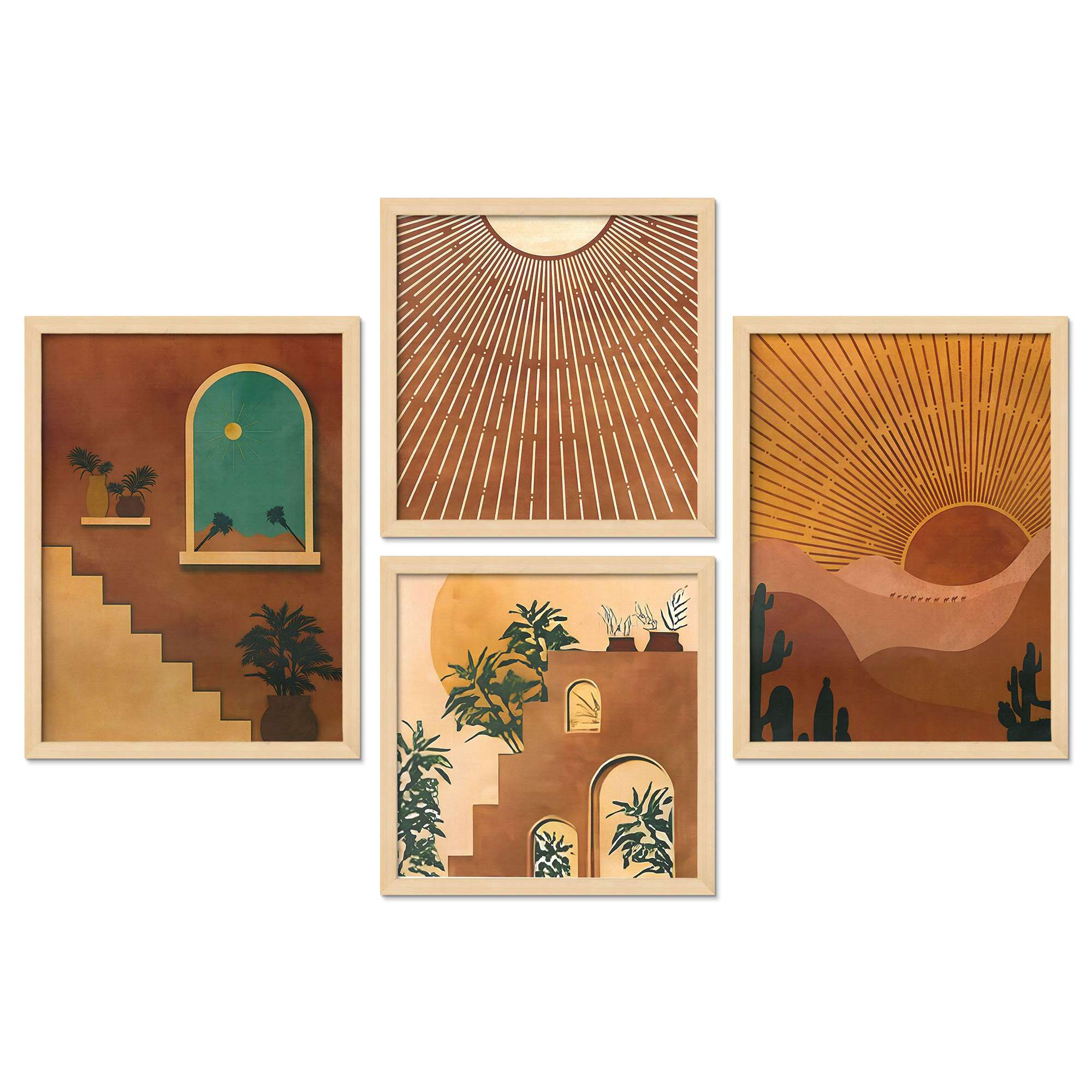 SET OF 4 DIGITAL WALL PAINTING