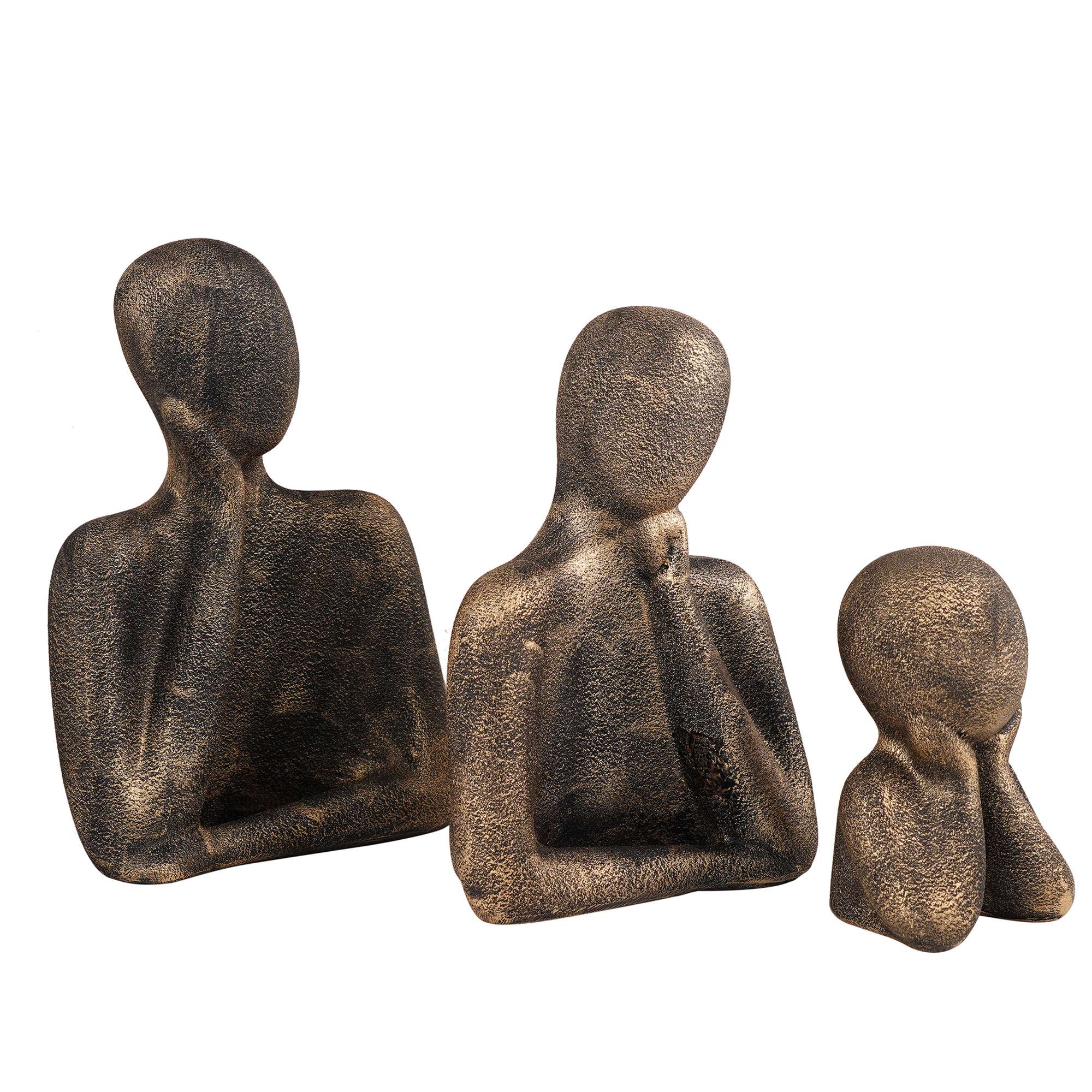 FAMILY Of Three Ornaments  Abstract Home Souvenirs Statues Decoration for Home Character brown