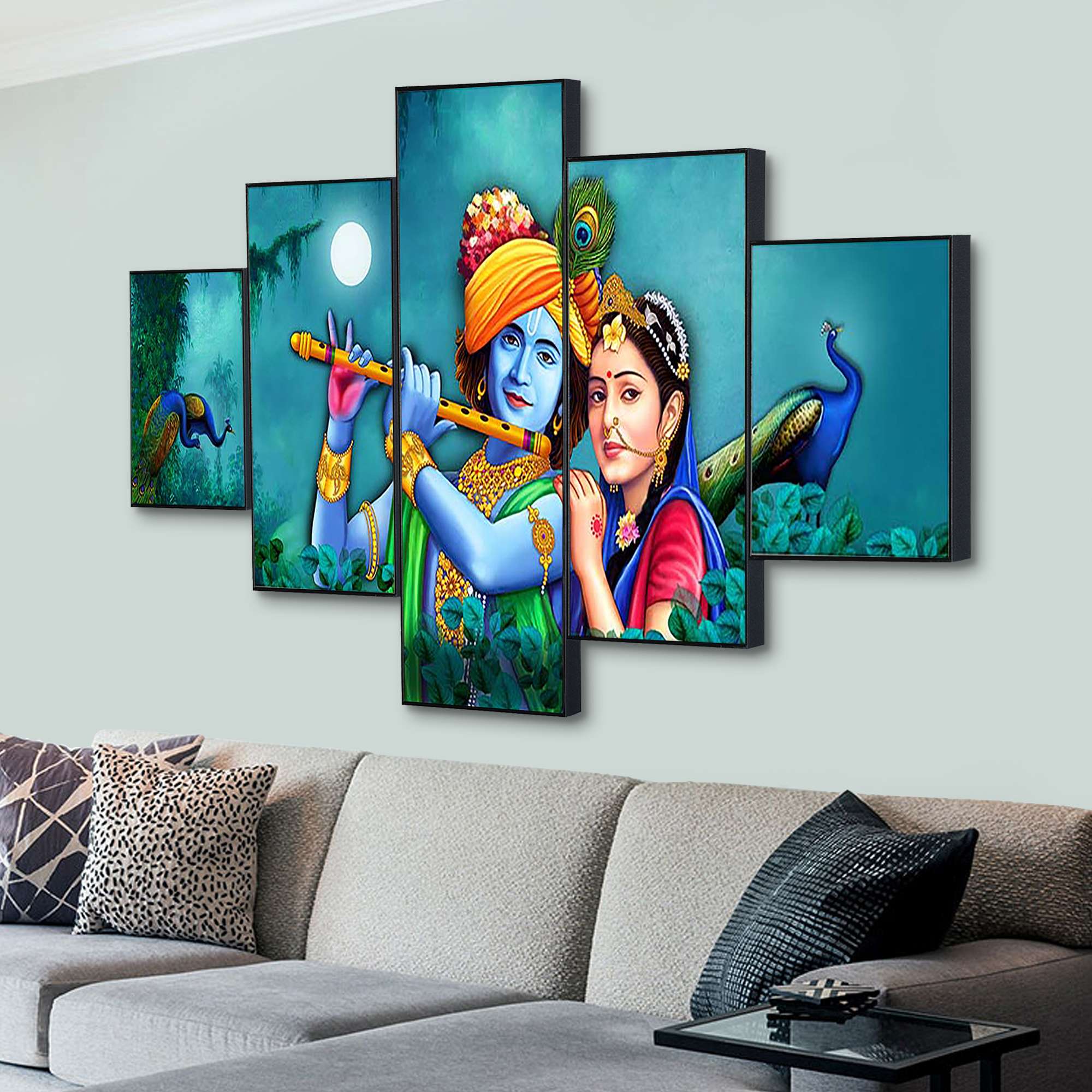 Set Of Five Framed Digital Wall Painting