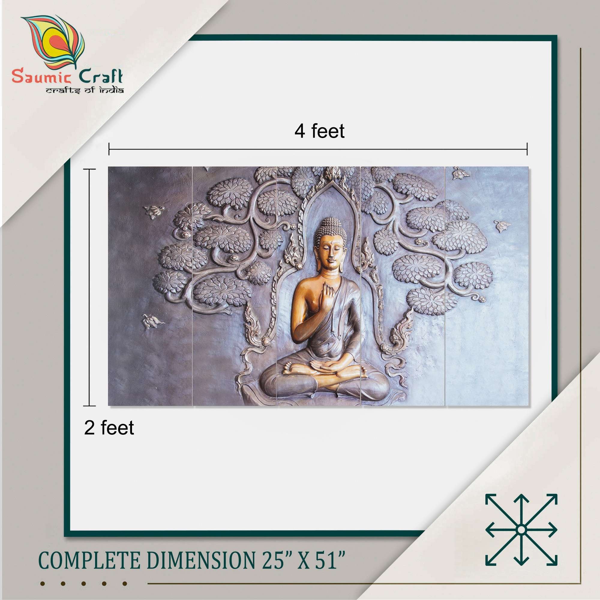 Set Of 5 Wooden Framed Wall Paintings
