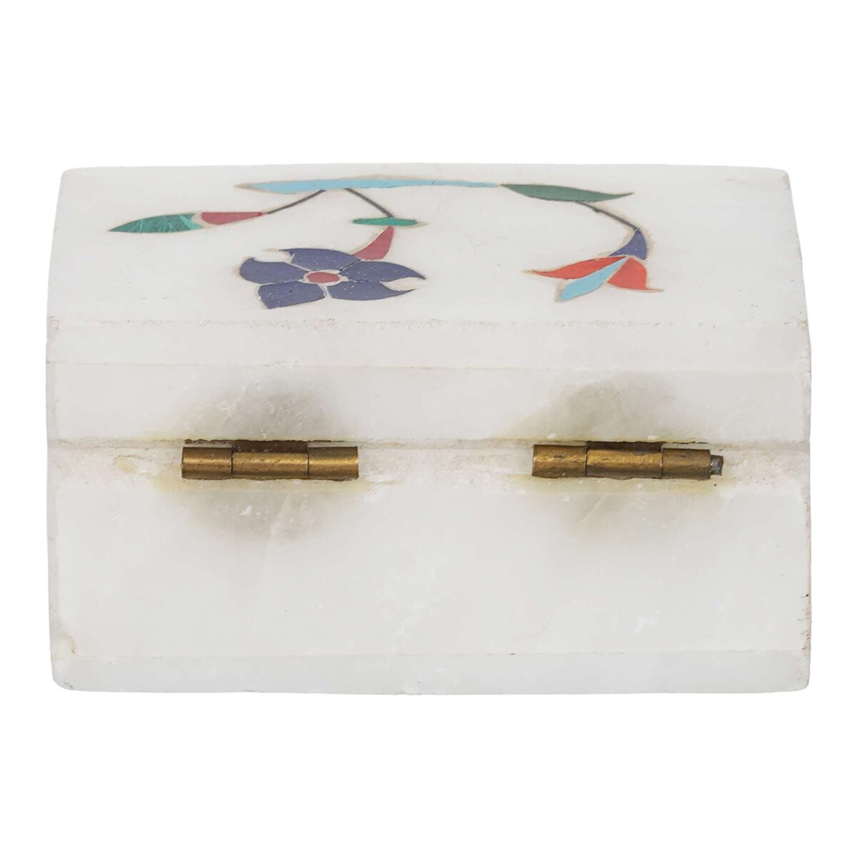 White Marble with floral inlay work Trinket Jewelry Box for Multi Purpose Use