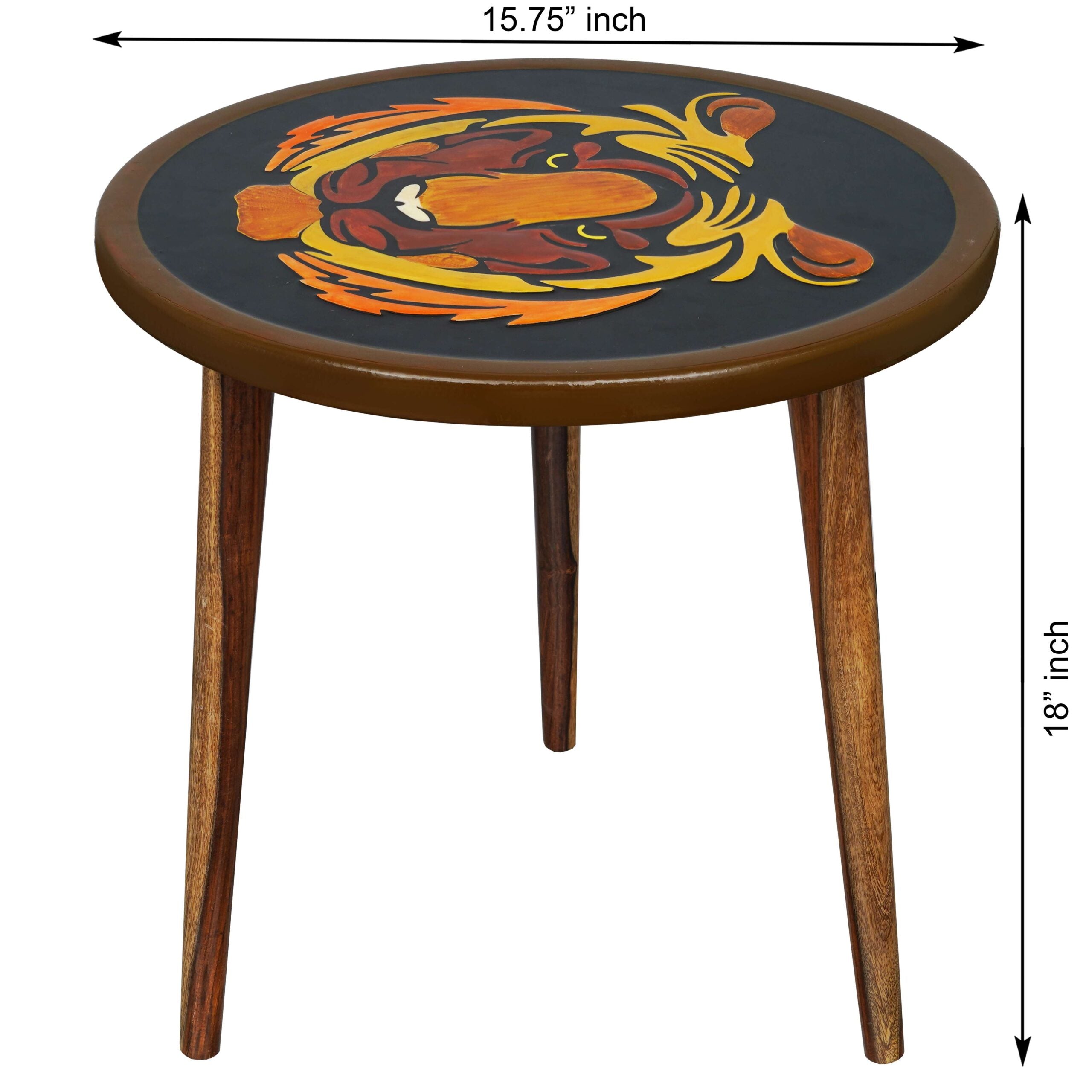 Wooden Round Side Table | Epoxy End Table | Coffee Table | Mid Century Modern Resine | Living Room Furnitur