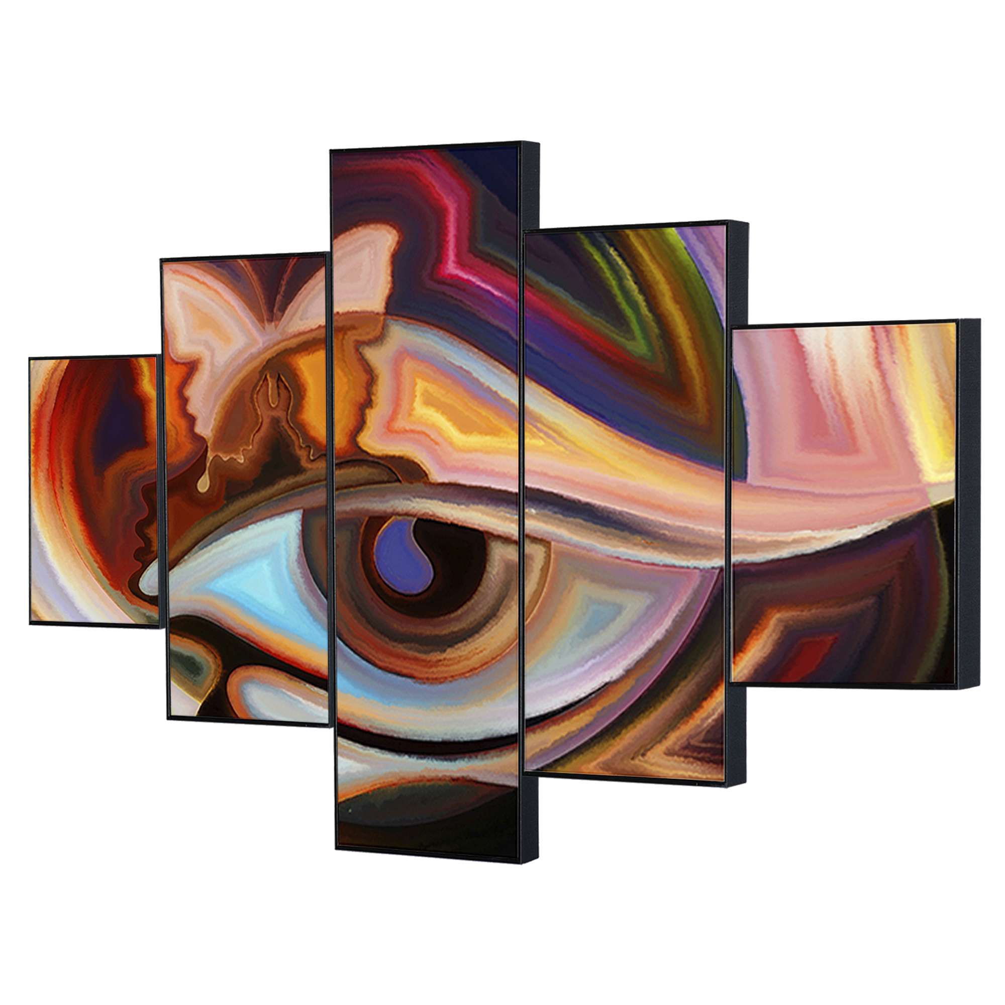Set Of Five Framed Digital Wall Painting