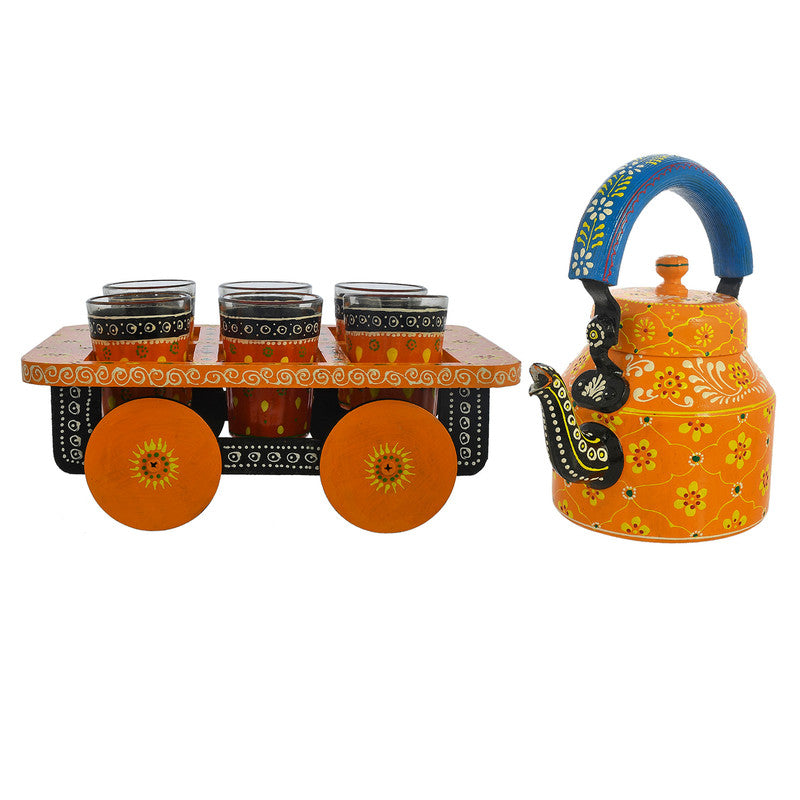 ALUMINIUM TEA KETTLE WITH 6 GLASS