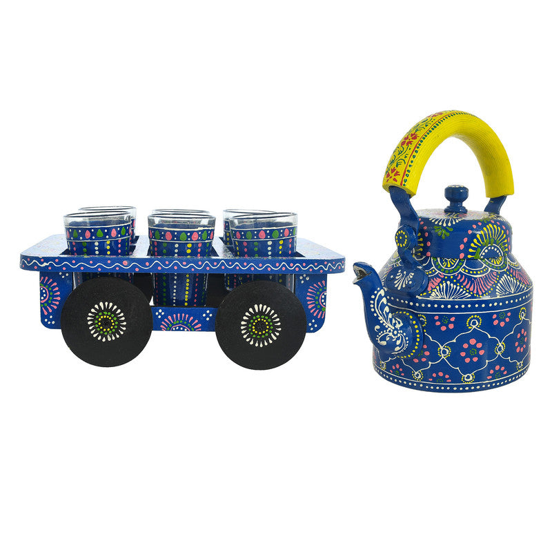 ALUMINIUM TEA KETTLE WITH 6 GLASS