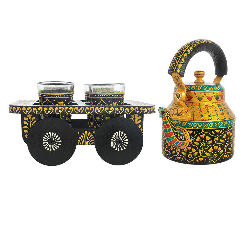 ALUMINIUM TEA KETTLE WITH 4 GLASS