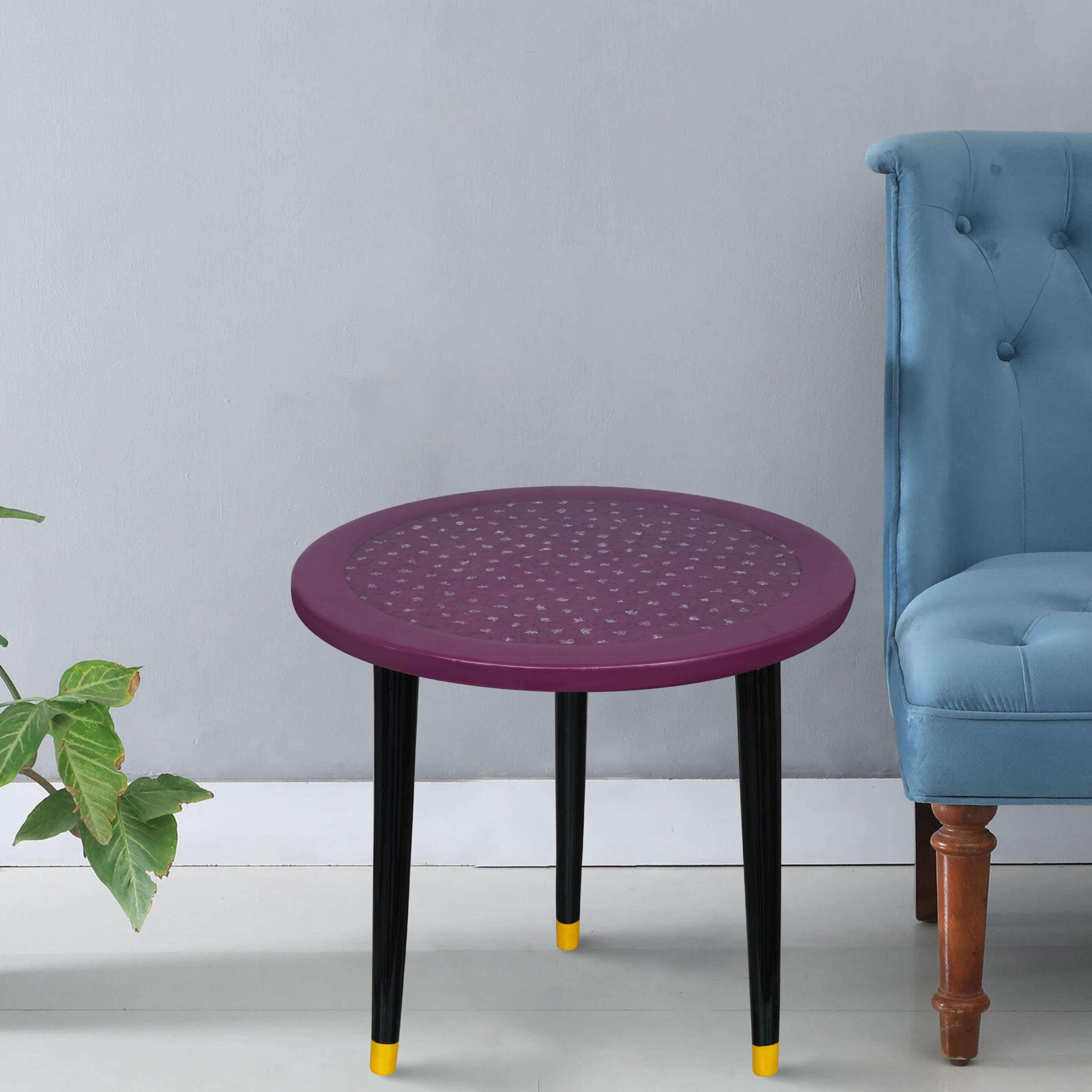 Wooden Round Side Table | Epoxy End Table | Coffee Table | Mid Century Modern Resine | Living Room Furnitur